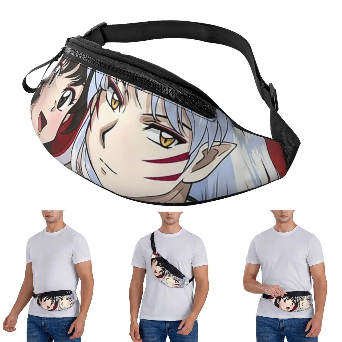 

Crossbody Waist Bag Manga Kimono Inuyasha Sesshomaru Men Women Fanny Pack Traveling Running Money Phone Pouch