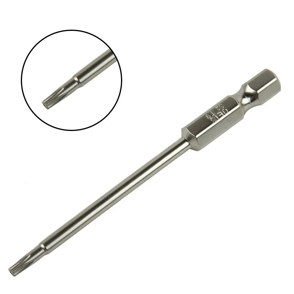 1pc 75mm Hollow Torx Screwdriver Bit 1/4 Inch Hex Shank Magnetic Head Screw Driver Bit Torx6T7 T8 T9 T10 T15 T20 T25 T27 T30 T35