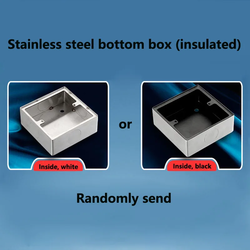 Type 86 Surface Mount Universal Wall Switch Junction Box Stainless Steel Panel Button Metal Box 25mm hole