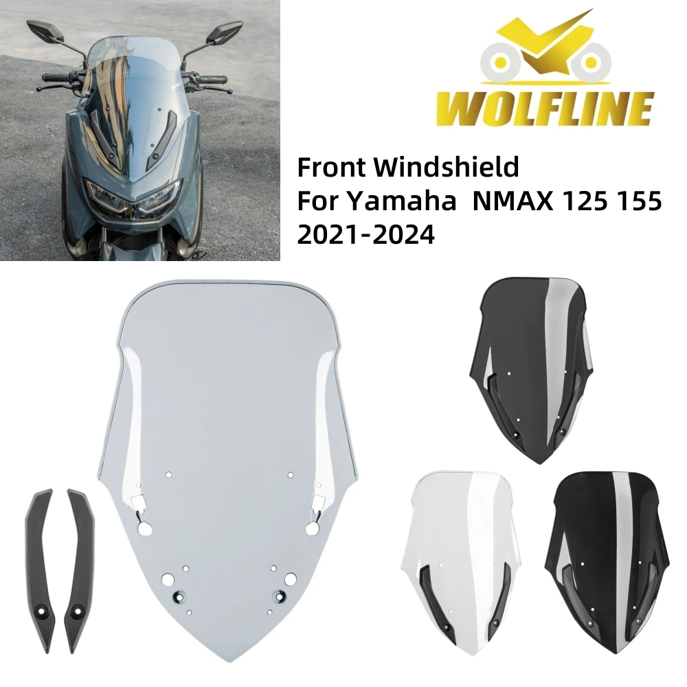 

WOLFLINE Front Windshield for Yamaha NMAX155 NMAX125 Windscreen Visor Wind Deflector Windshield for Yamaha NMAX 125 155 2021-24