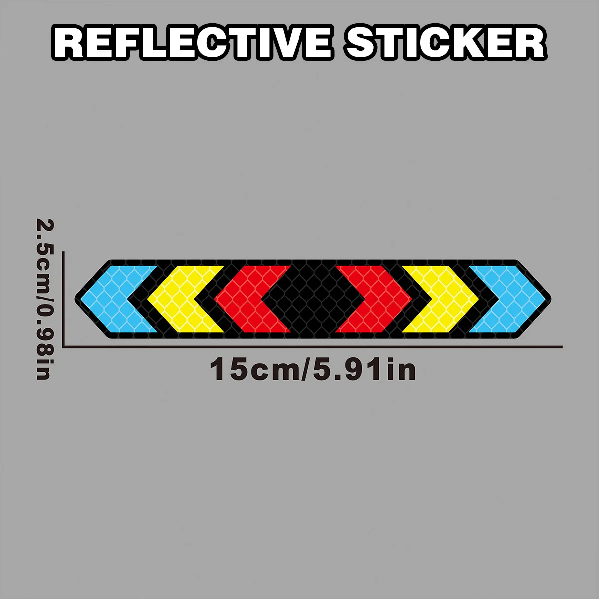 2 Pcs Reflective Arrow Warning Sticker Set, Color Safety Vinyl Decals for Car and Motorcycle