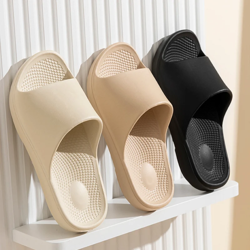 น้ําหนักเบา Soft Sole รองเท้าแตะสําหรับสตรีสีทึบลื่นอาบน้ําสไลด์ผู้หญิงฤดูร้อน Thcik แพลตฟอร์ม Eva Flip Flops