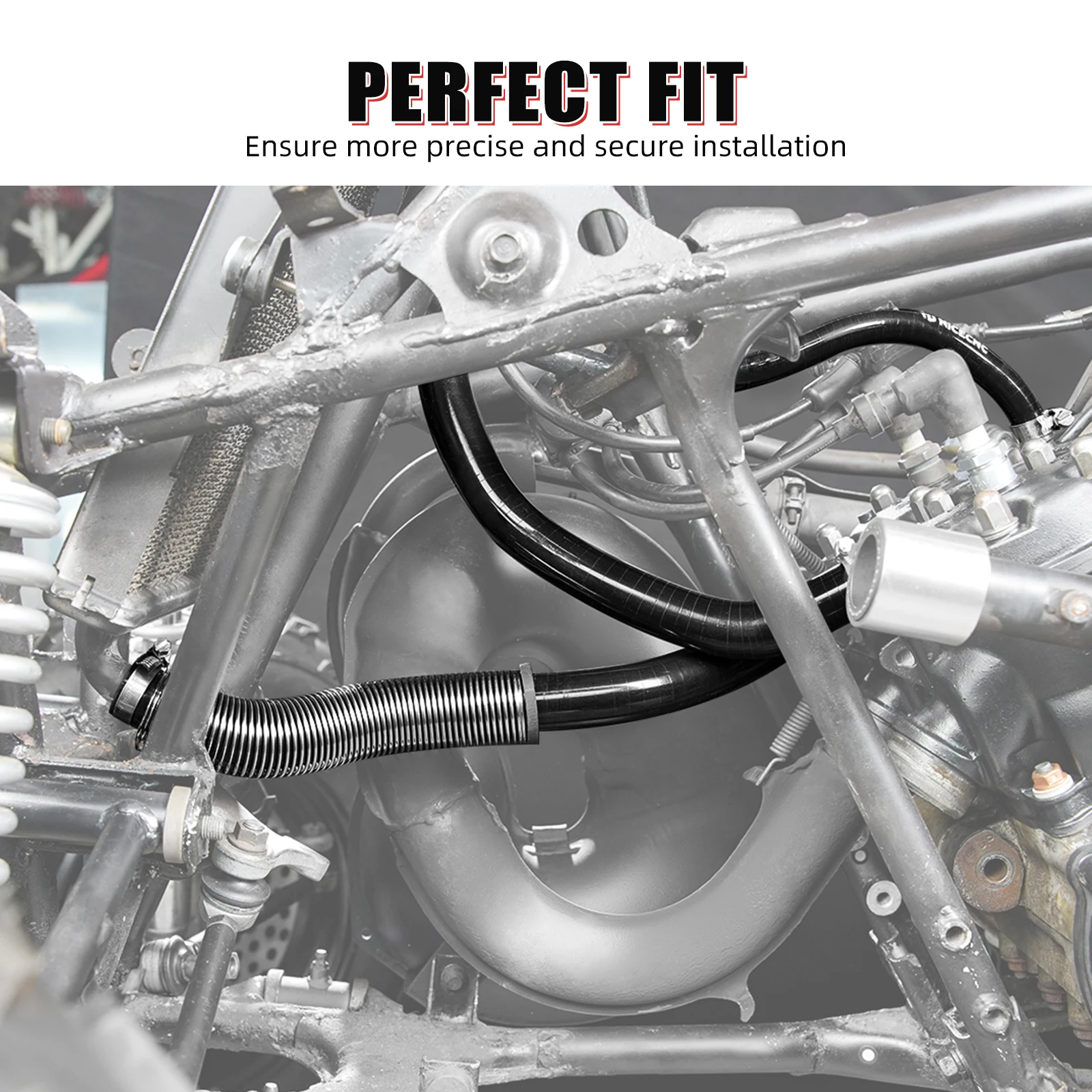 NICECNC Für Yamaha Banshee 350 YFZ350 1987-2006 ATV Kühlschlauch Silikon Kühler 300 ℃ Hitzebeständigkeit 2GU-12482-00-00 – Detail 5