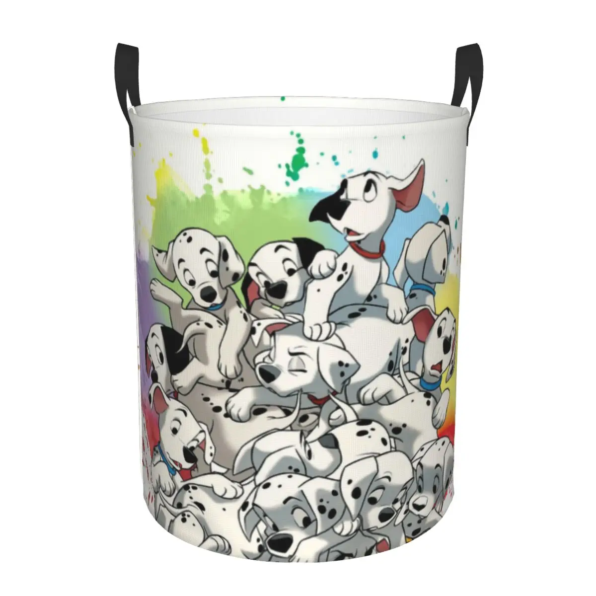 Funny Dalmatian Puppies Laundry Basket Collapsible Pet Dog Clothing Hamper Toys Organizer Storage Bins