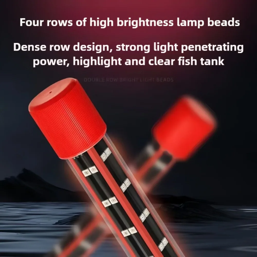 LED Aquarium Light Fixture Submersible Arowana Tanning Light Strip Color Changing Fish Tank Light 72-172CM Enhance Fishes Color