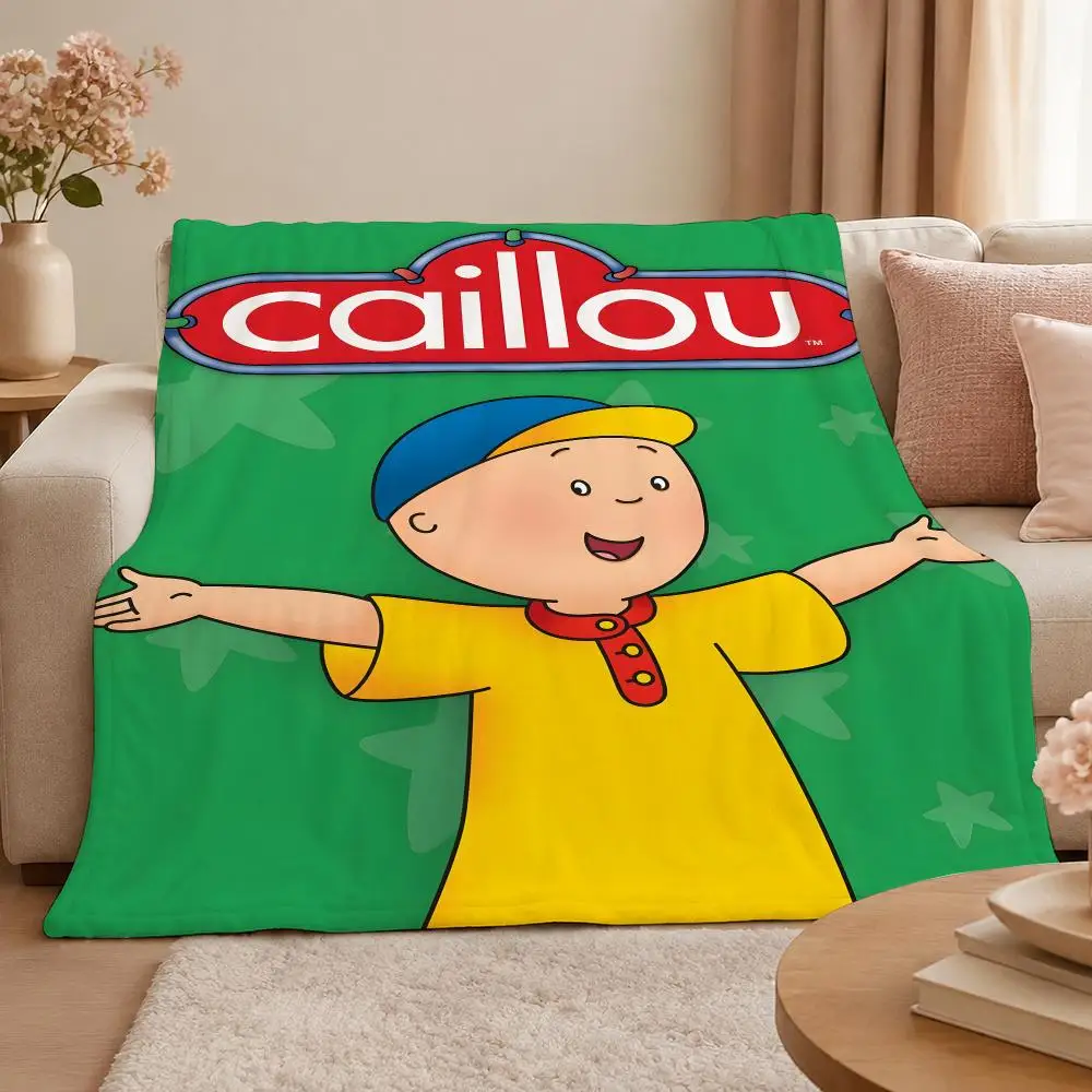 Cartoon C-Caillou Educational Childrens Animation Throw 320g Soft Flannel Fleece Throw Blanket Cover Sofa Bed Dorm Nap Gift