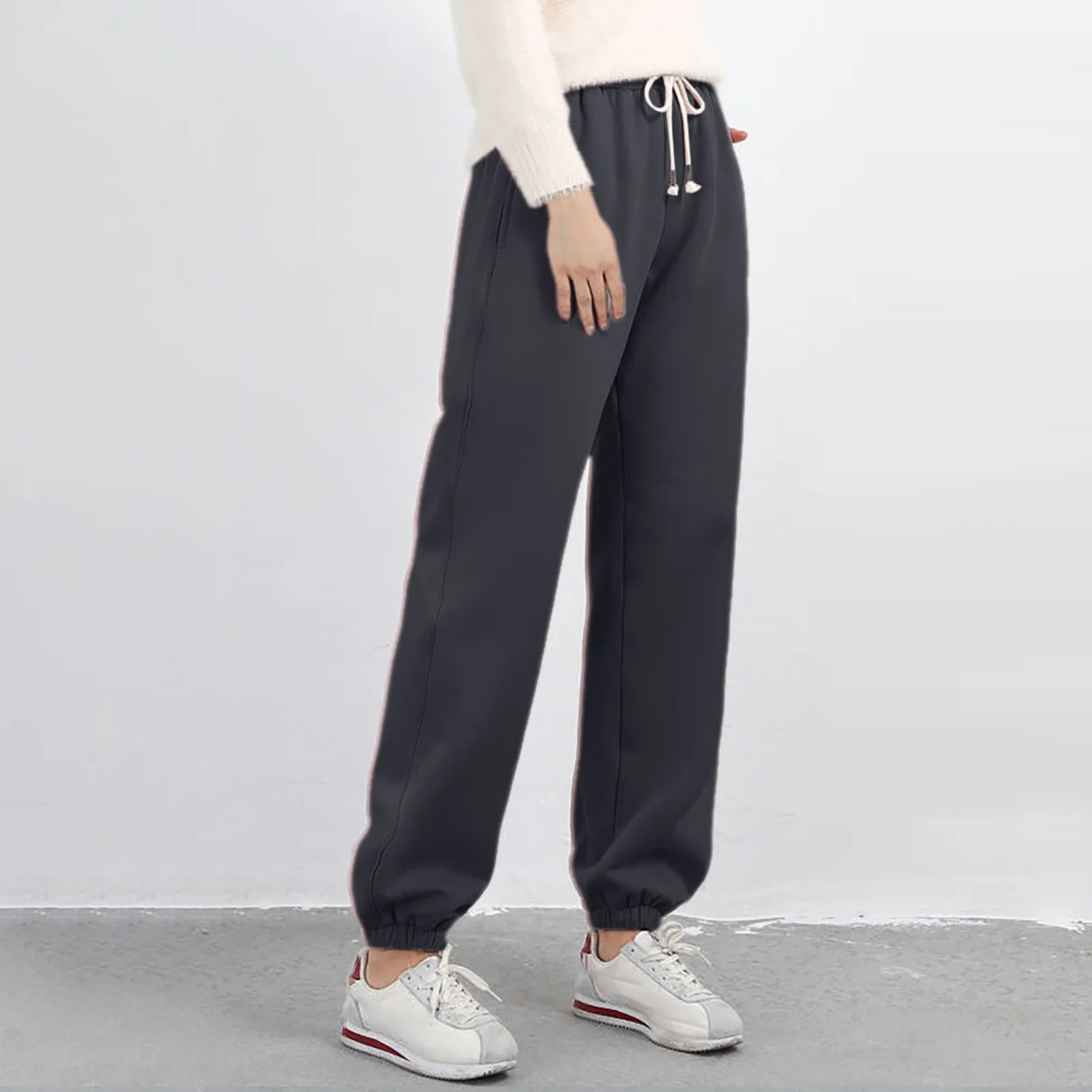 New Women'S Pants Winter Casual Gym Sweatpants Warm Fleece Trousers Female Workout Lamb Wool Thick Sports Pantalone For Women