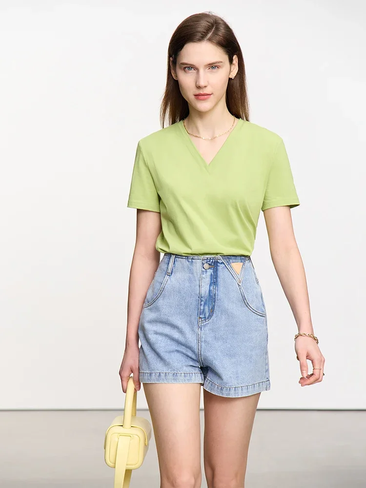 AMII Minimalism 2023 Summer New Versatile Cotton Loose Women Jeans Shorts Denim Casual Female Straight Short Pantalones 12322145