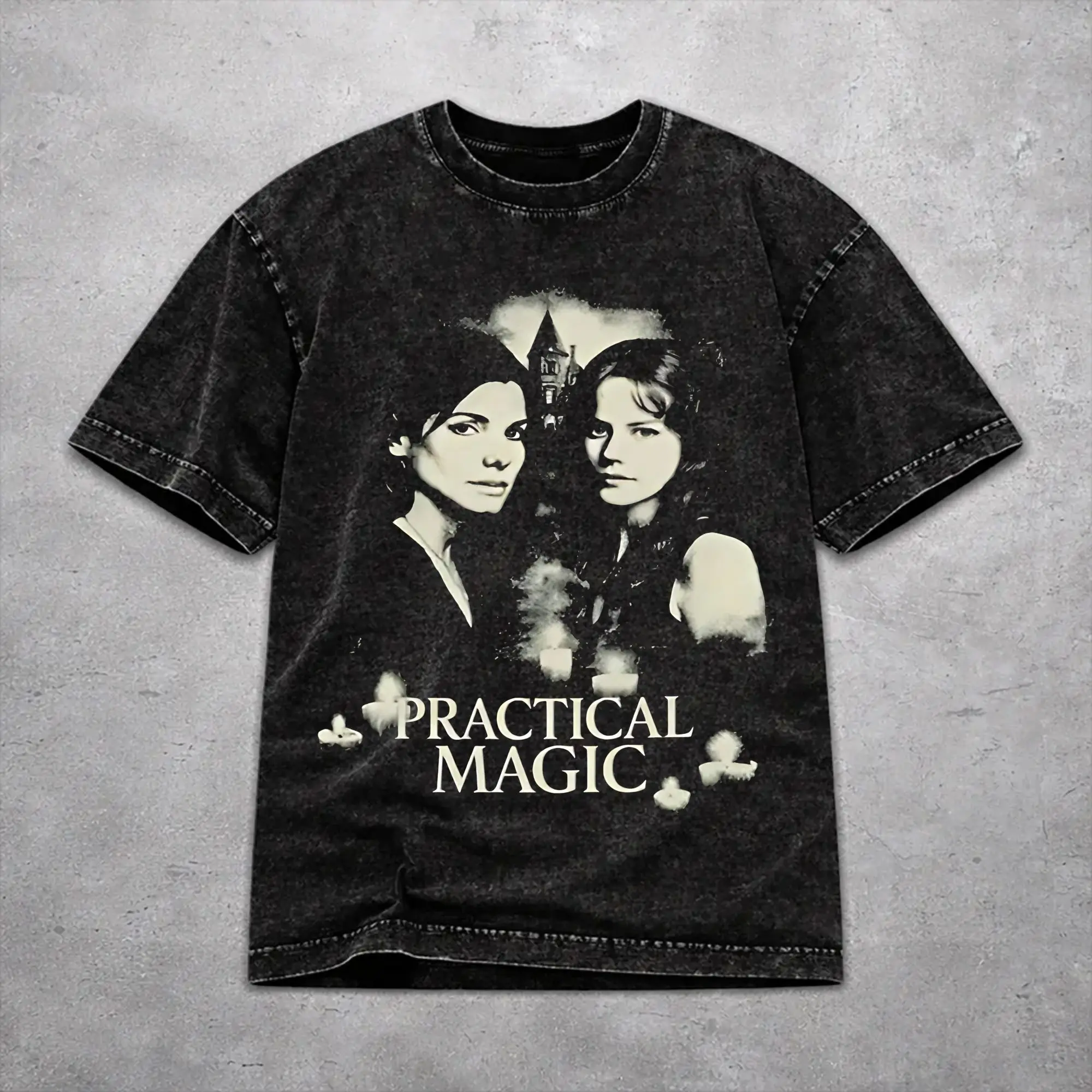 Men Women Harajuku Washed T-shirts Practical Magic Witchcraft Occult Movie Fan Gothic Witchy Printed Shirt Outfit Harajuku  Tees