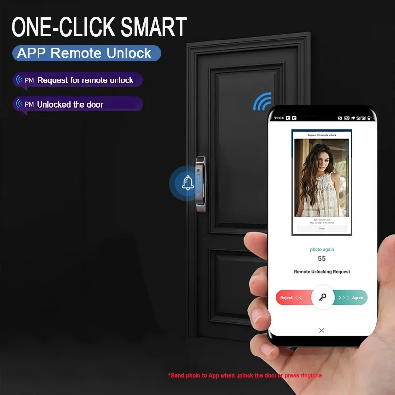 004 Smart Face ID Lock 3D Face Recognition Door Lock Work With WIFI APP Remote Unlock Capture Photo