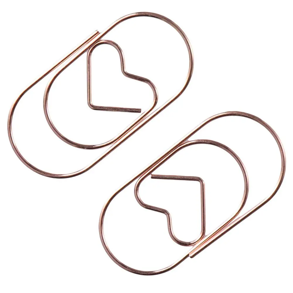 50Pcs Rose Gold Paper Clips Cute Metal Cat Memo Clips Set Creative Bookmark Home