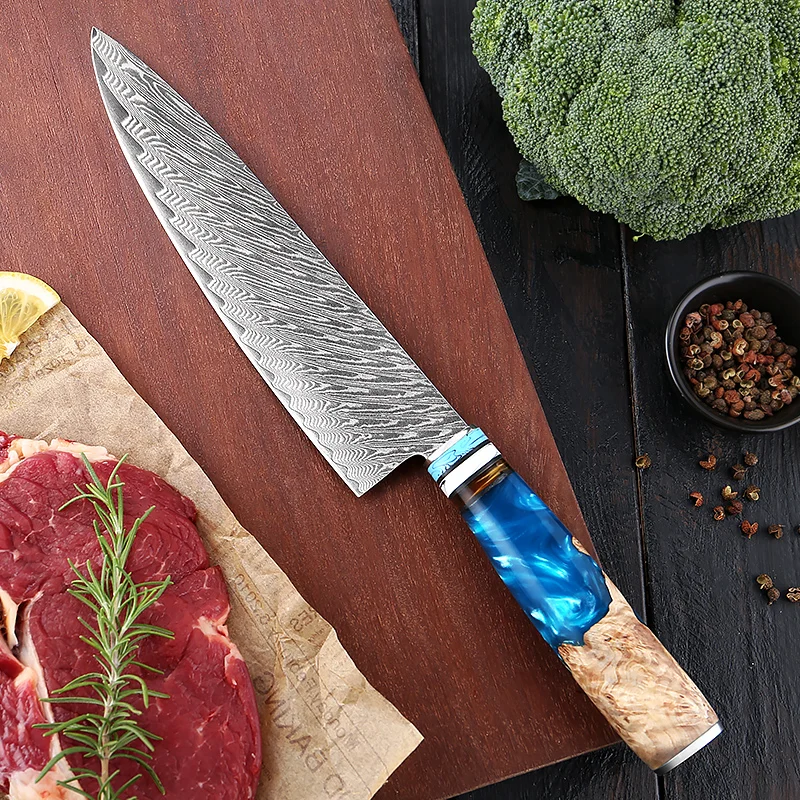 XITUO 8 inch 67 layer Japanese Damascus steel chef knife hand forged anti-stick Utility santoku cleaver kitchen cooking Knives