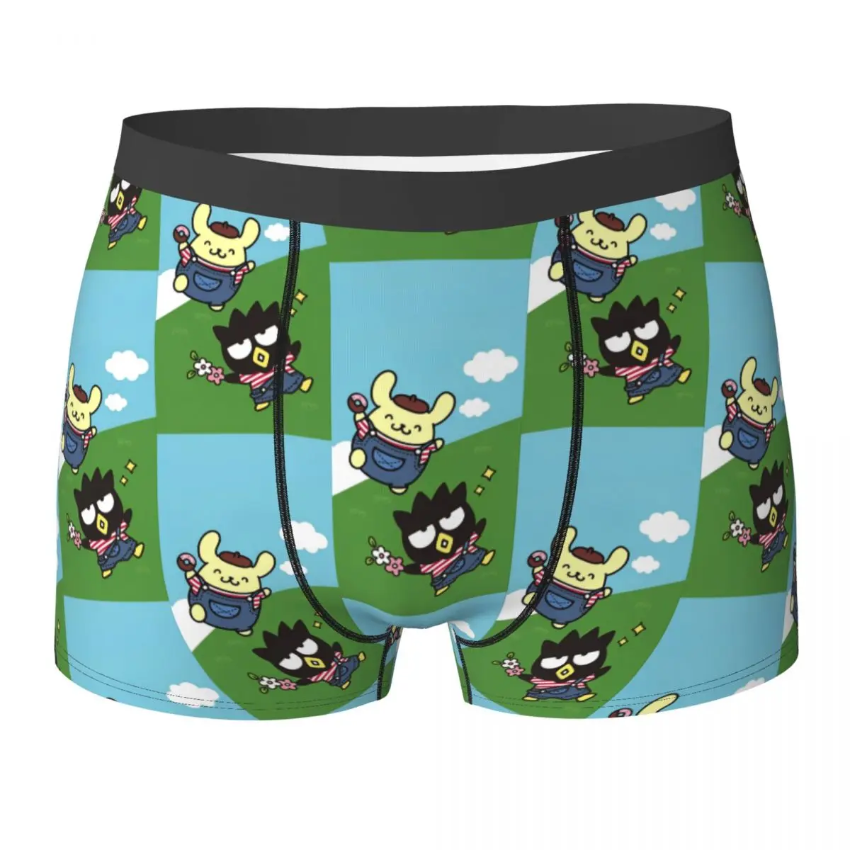 

Pom Pom Purin Cartoon Shorts Briefs Underwear Quality Men Elastic Boxer Shorts Printing Plus Size Underpants