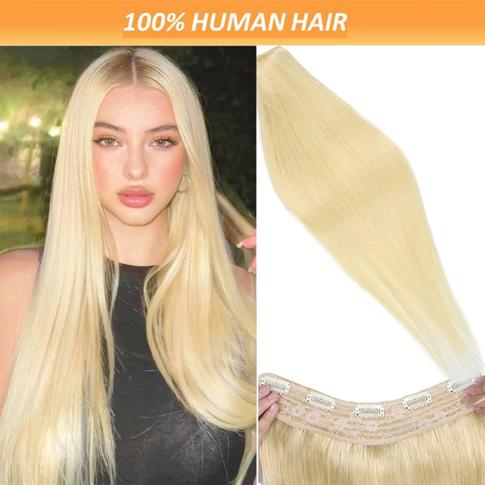 

#613 Color Straight Clip in One Piece Human Hair Extensio with 5Clips 5Pcs/Set Brazilian Human Remy Hair Human Hair Extensions