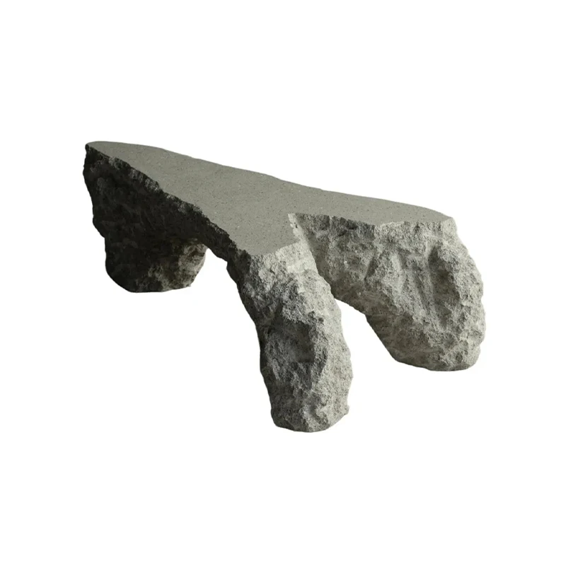 #Luxury Modern Lava Rock Coffee Table Hand Carved Three Pillar Raw Rock Form Unique Rough Texture Villa Living Room Accent Table