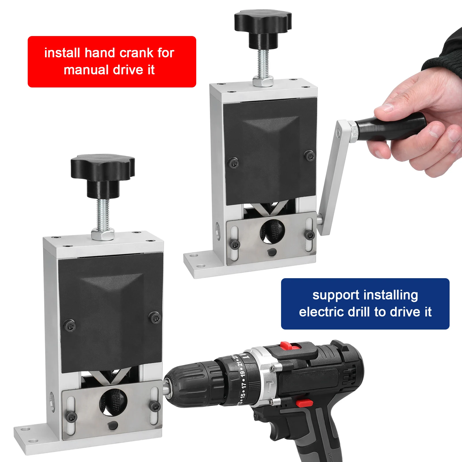 Wire Stripping Machine Aluminum Alloy Frame Manual Hand Crank Copper Wire Stripper Machine for 2‑15mm Diameter Cable