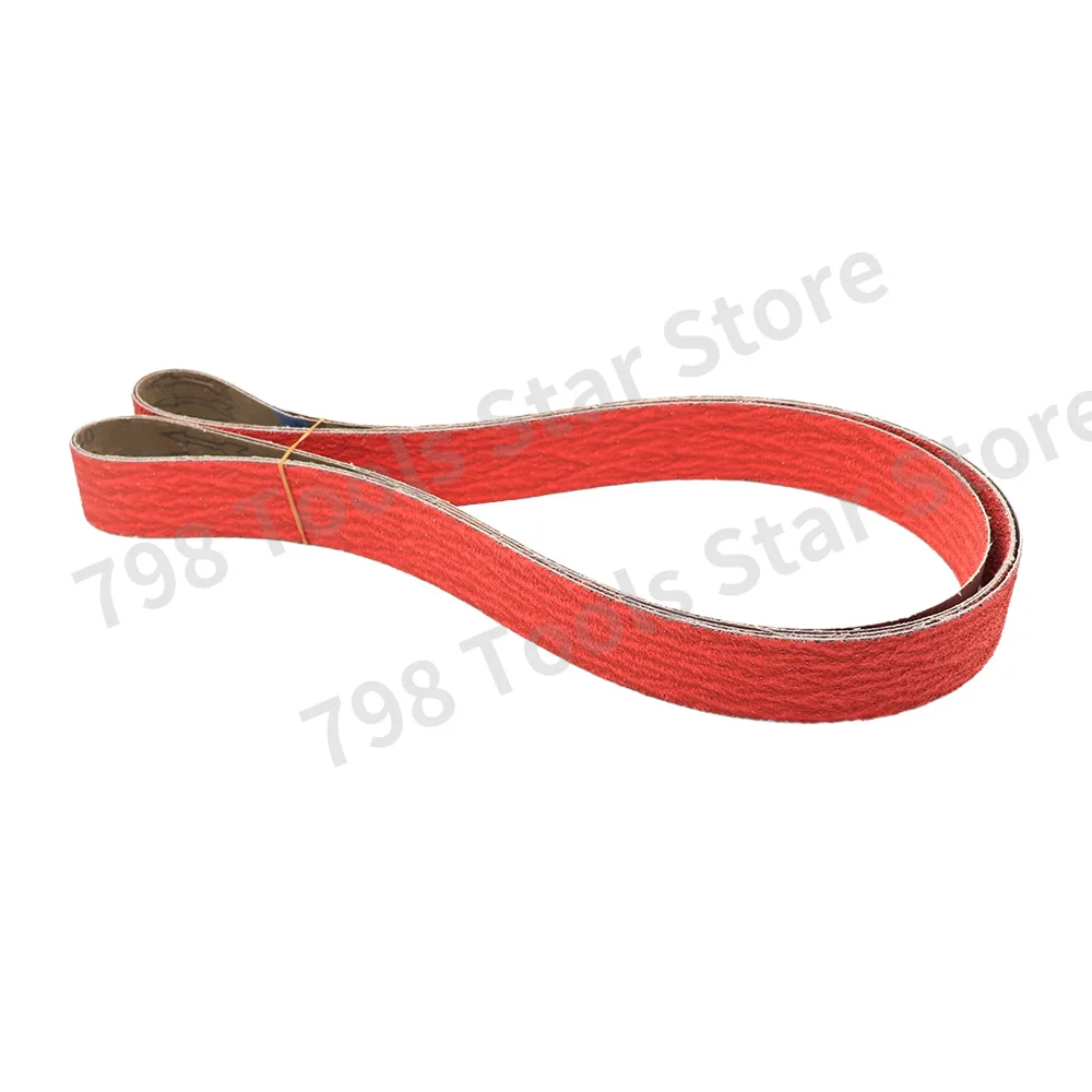 

5PCS 2100 * 50mm Ceramic Abrasive Sanding Belts 24-80 Grits Ceramic Sanding Belts for Stainless Steel Metal Furniture Polishing