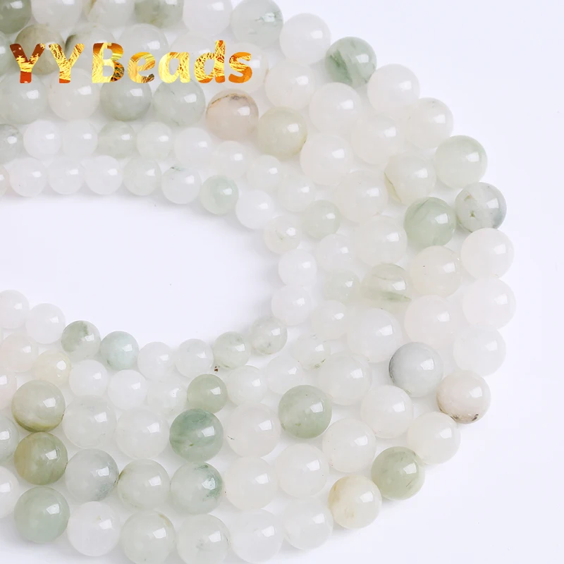 Natural Green Burmese Jades Beads Crystal Energy Healing Stone Beads For Jewelry Making DIY Bracelets Accessories 6 8 10mm 15'