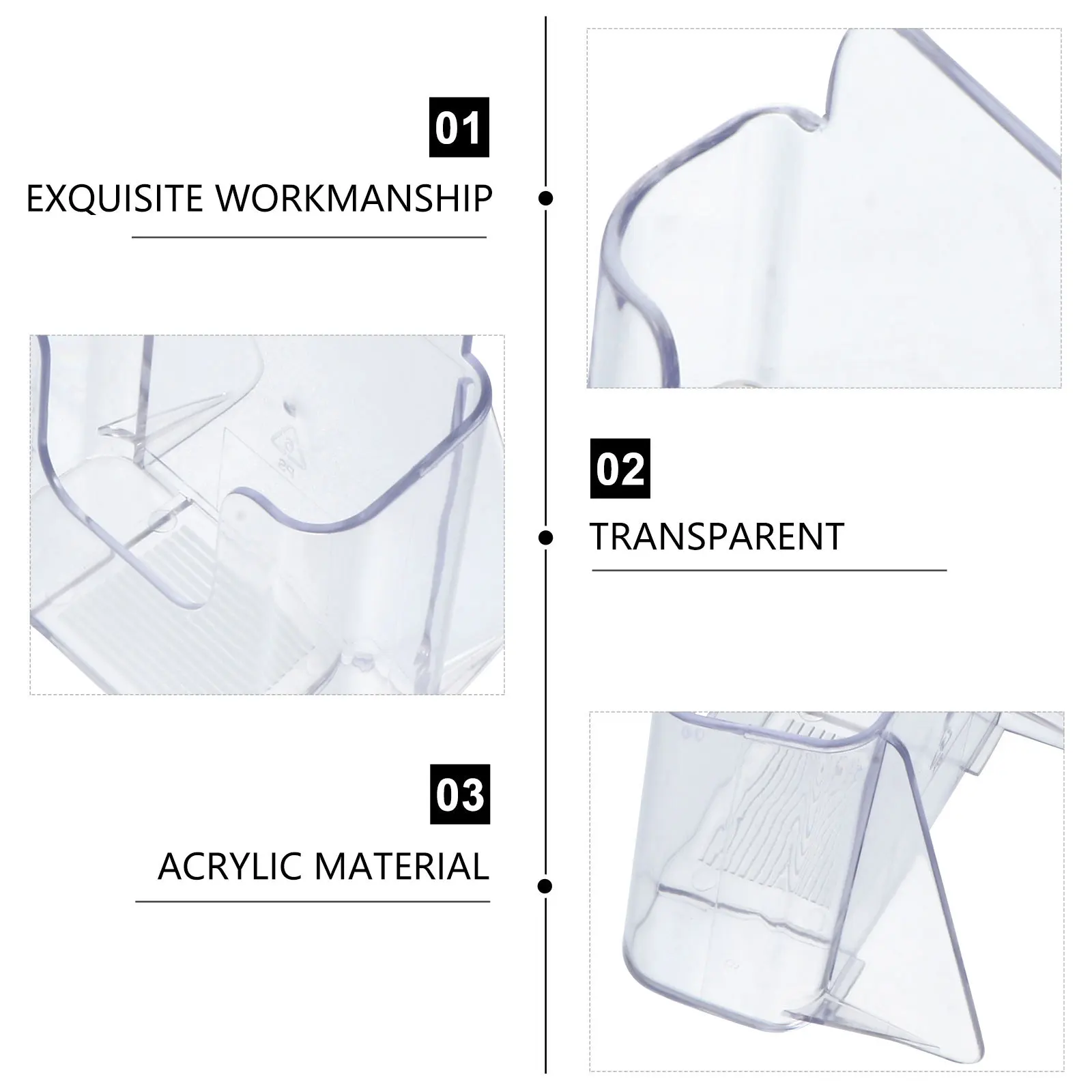 رف عرض منظم سطح المكتب من الأكريليك الشفاف لبطاقات العمل وكتيبات الملفات وصندوق تخزين وحامل بطاقة الاسم