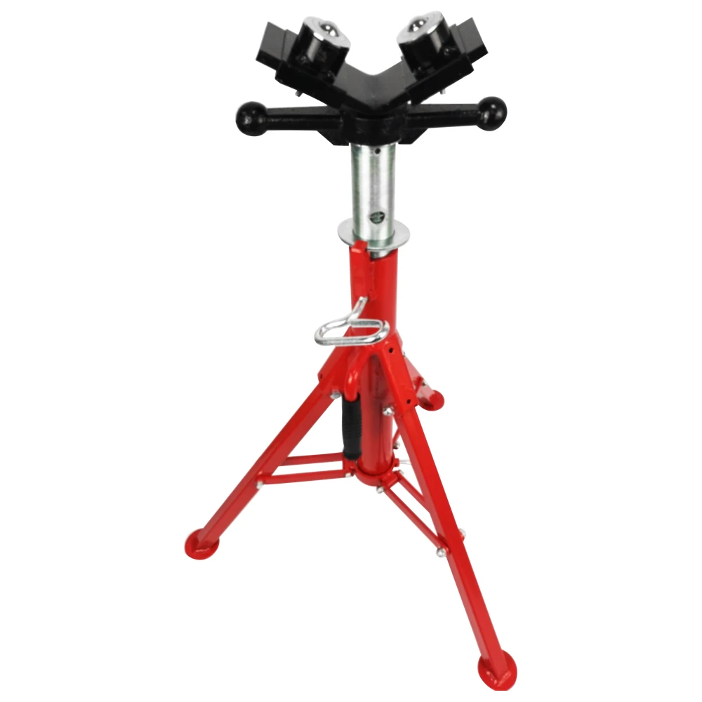 

Hot Sale High Quality Aluminum V Head Adjustable Pipe Stands for Grooving Machine with 2 Rollers