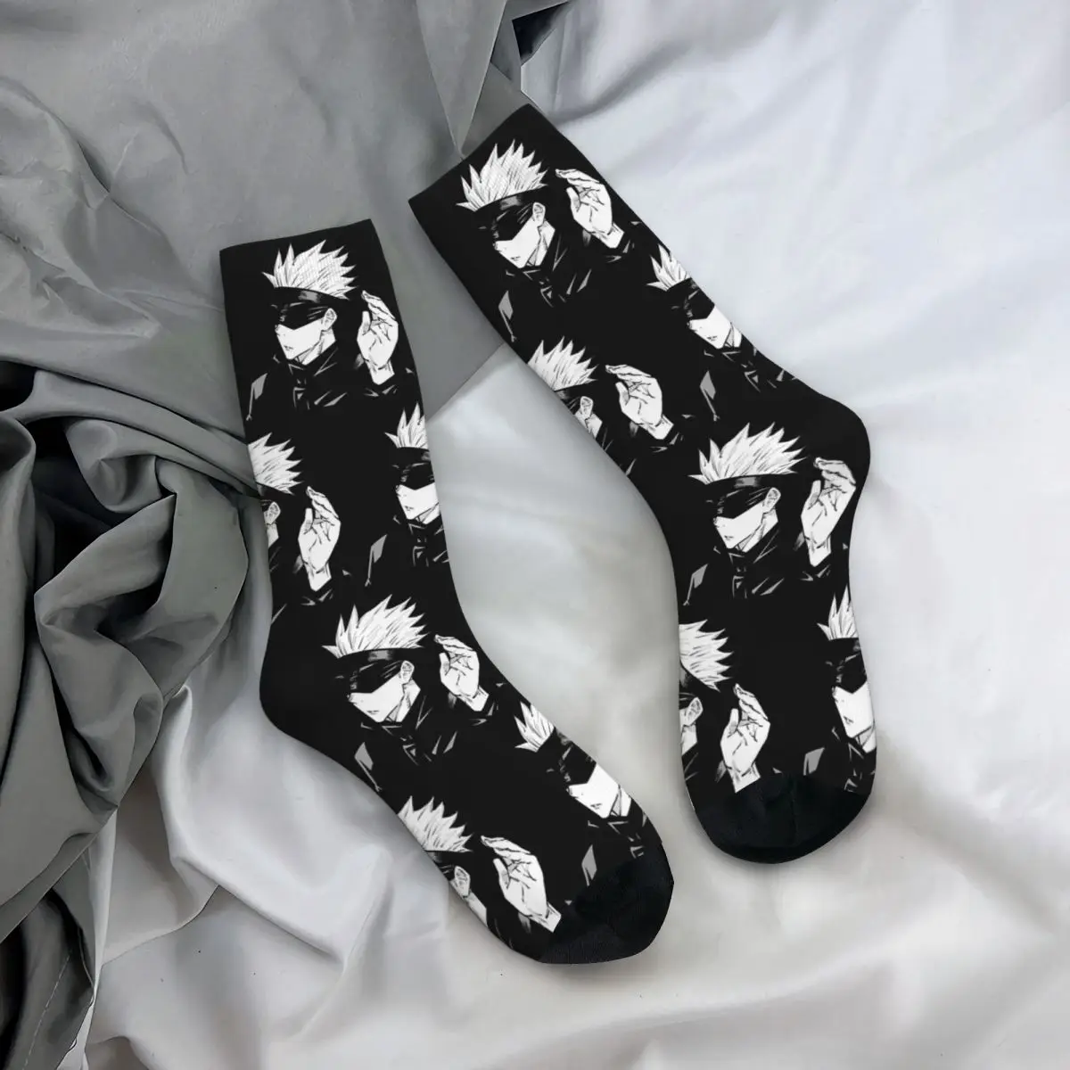 Jujutsu Kaisen Gojo Satoru Unisex Winter Socks Windproof Happy Socks Street Style Crazy Sock