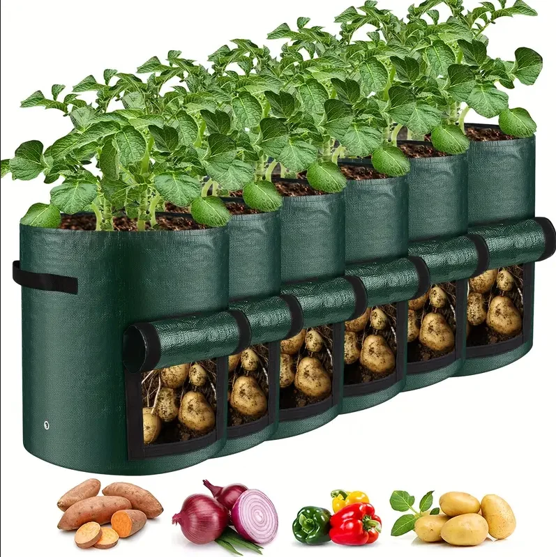 

1 шт. 10 галлонов пакет для посадки с крышкой для посадки картофеля лука фруктов морковки сада овощей растений контейнер цветочные горшки