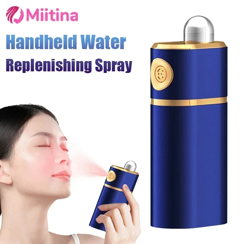 Nano Facial Sprayer High Pressure Oxygen Injector Face Steamer Red Light Mini Moisturizing Anti-aging Humidifier Care Hydrating