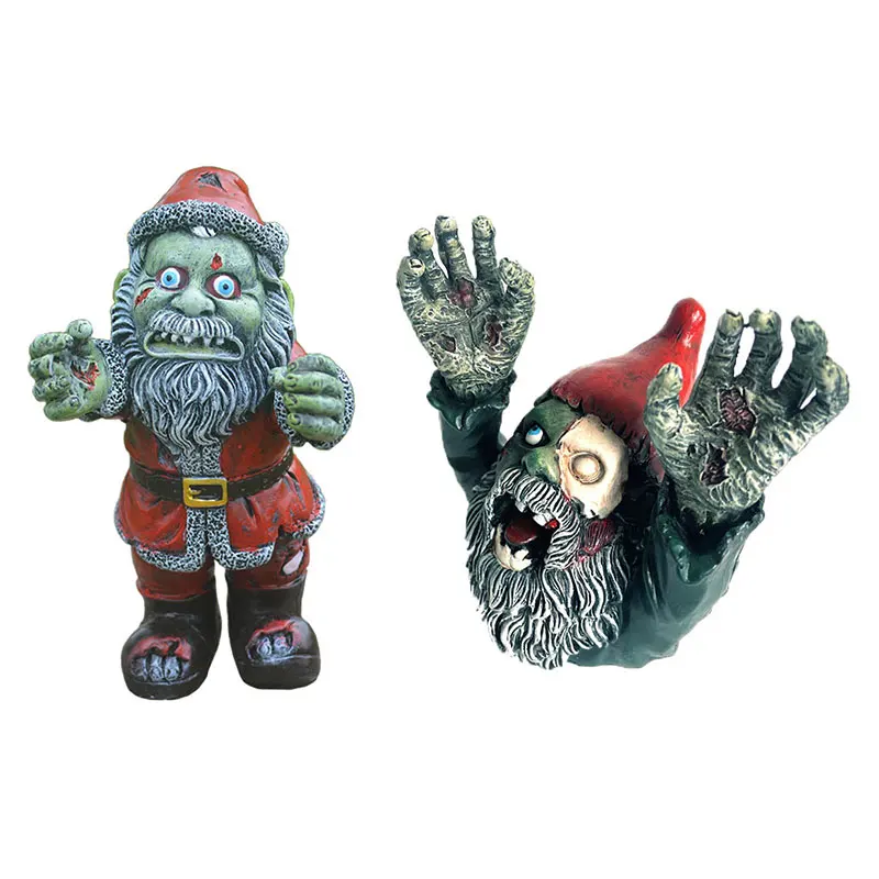 Horror Funny Statues Outdoor Garden Courtyard Resin Ornament Cartoon Zombie Dwarf Sculptures Creative Yard Decoration Crafts