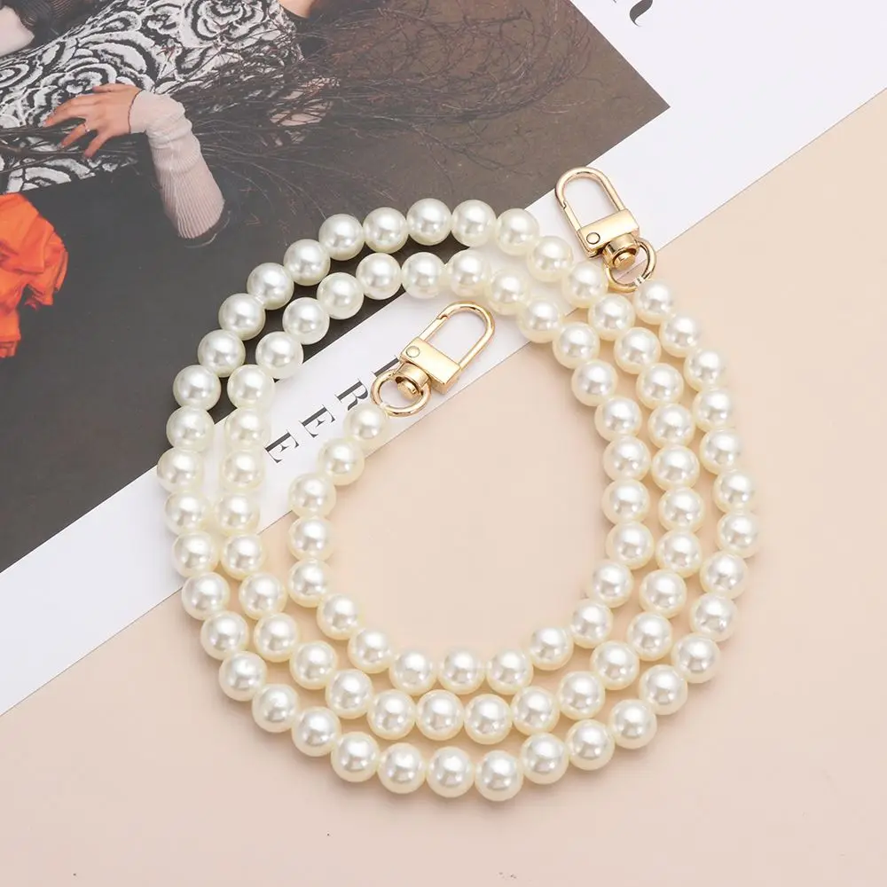 Fashion Pearl Belt Shoulder Bag Straps Long Beaded Chain Bags Handbag Handles DIY purse Replacement Pearl Strap