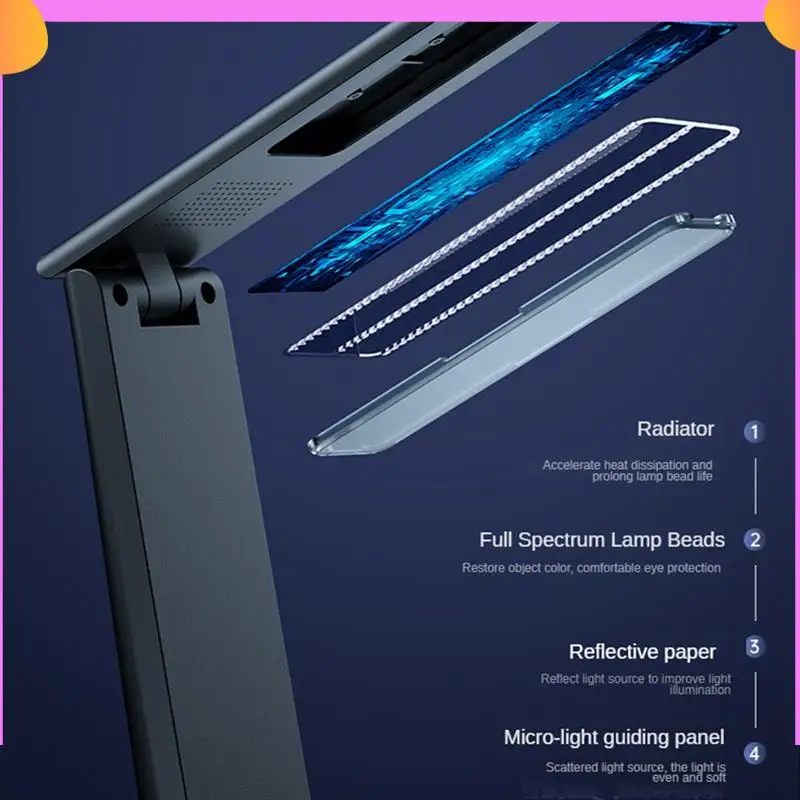 

A23P LED Folding Desk Lamp Charging Touch Control Dimmable Desktop Eye Protection Reading Study Office Bedroom Bedside Lamp