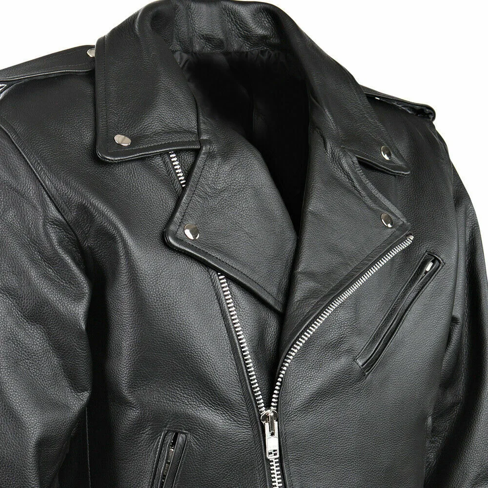 Men PU Leather Jacket Motorcycle Fashion Slim Fit Leather Coat