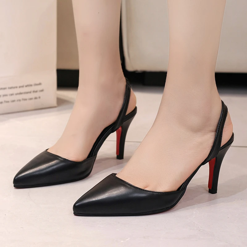 2024 New Women's Hot Selling Fashion High Quality Women's Stiletto Heels Back Trip Strap Pointed Anti-Slip Sandals Plus Size