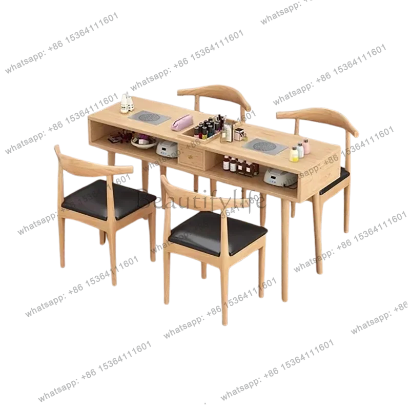 FG Vintage Mid Century Nail Desk With Storage Minimalist French Classic Nail Table Aesthetic Elegant Table Onglerie Salon Furnit