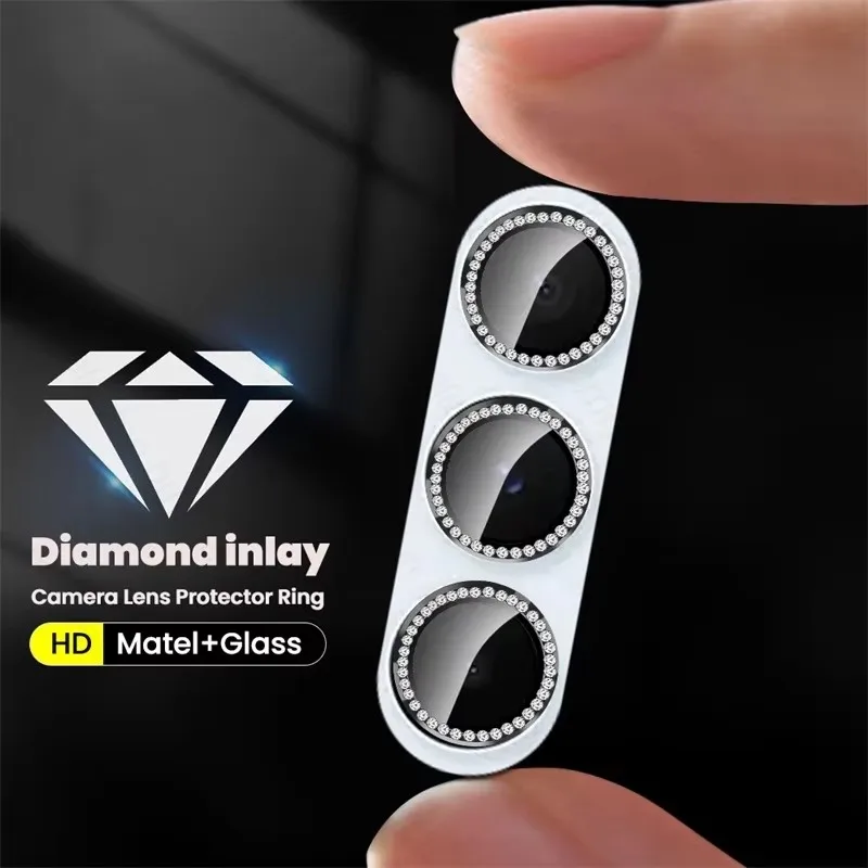 SamsungS24FE Bling Diamond Metal Ring Camera Lens Protective Glass Cap For Samsung Galaxy S24 FE Sumsung S 24FE 24 FE S24FE 5G