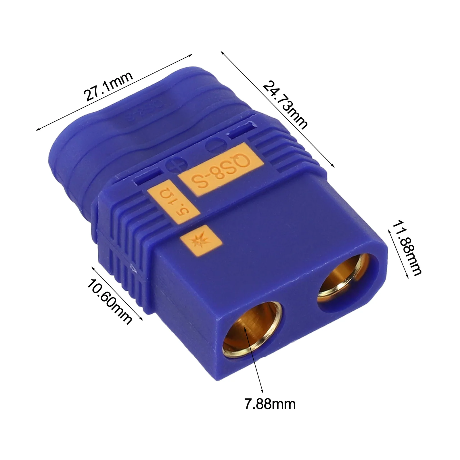 For Electrical Connections QS8-S Connector Spark-proof Connector Temperature Range 30-200 C Gold-plated Copper