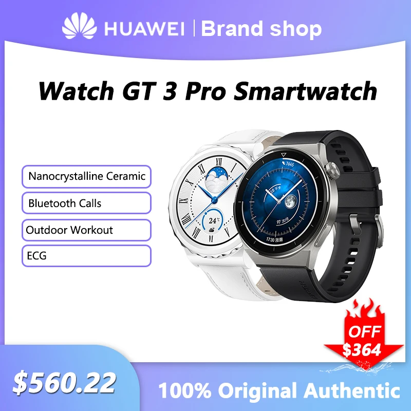 Huawei Watch GT 3 Pro Smartwatch Men Women Fitness Tracker Heart Monitor Bluetooth Call Ultra-long Battery Life Sport Bracelet