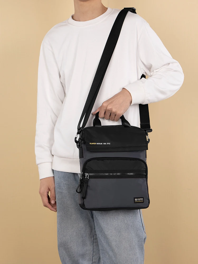 Volunteer Casual Shoulder Bag Men Fashion Crossbody Basgs Male Light Weight Oxford Cloth Multi-pocket High Quality Bag 1801-10