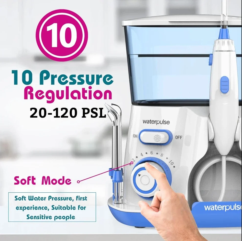 Waterpulse V300G Oral Irrigator 5pcs Tips Dental Water Flosser Electric Cleaner 800ml Oral Hygiene Dental Flosser for Oral Care