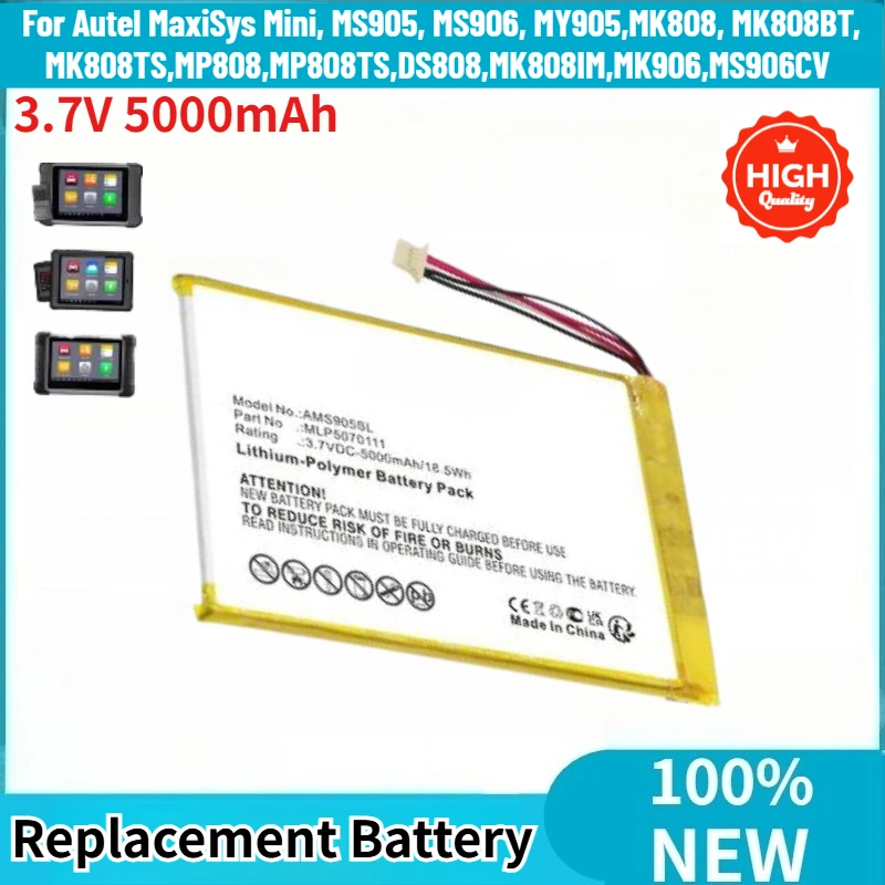 

3.7V 5000mAh High Quality Battery for Autel MaxiSys Mini,MP808 MP808TS MS905 MS906 MK808IM MK906 MS906CV MY905 MK808 MK808BT