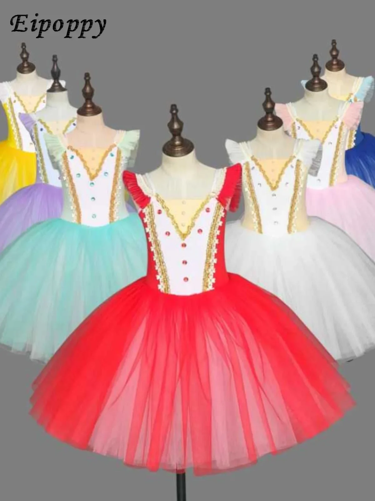 

Children's Ballet Dance Dress Performance Costume Little Swan Dance Tutu Tulle Tutu Skirt Sling Girl Ballet Performance Costume