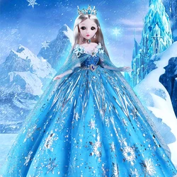 60cm Fashion Beautiful Wedding Dress Princess Doll Joint Movable Blinkable Action Figure Wedding Party Doll Girl Gift Toy