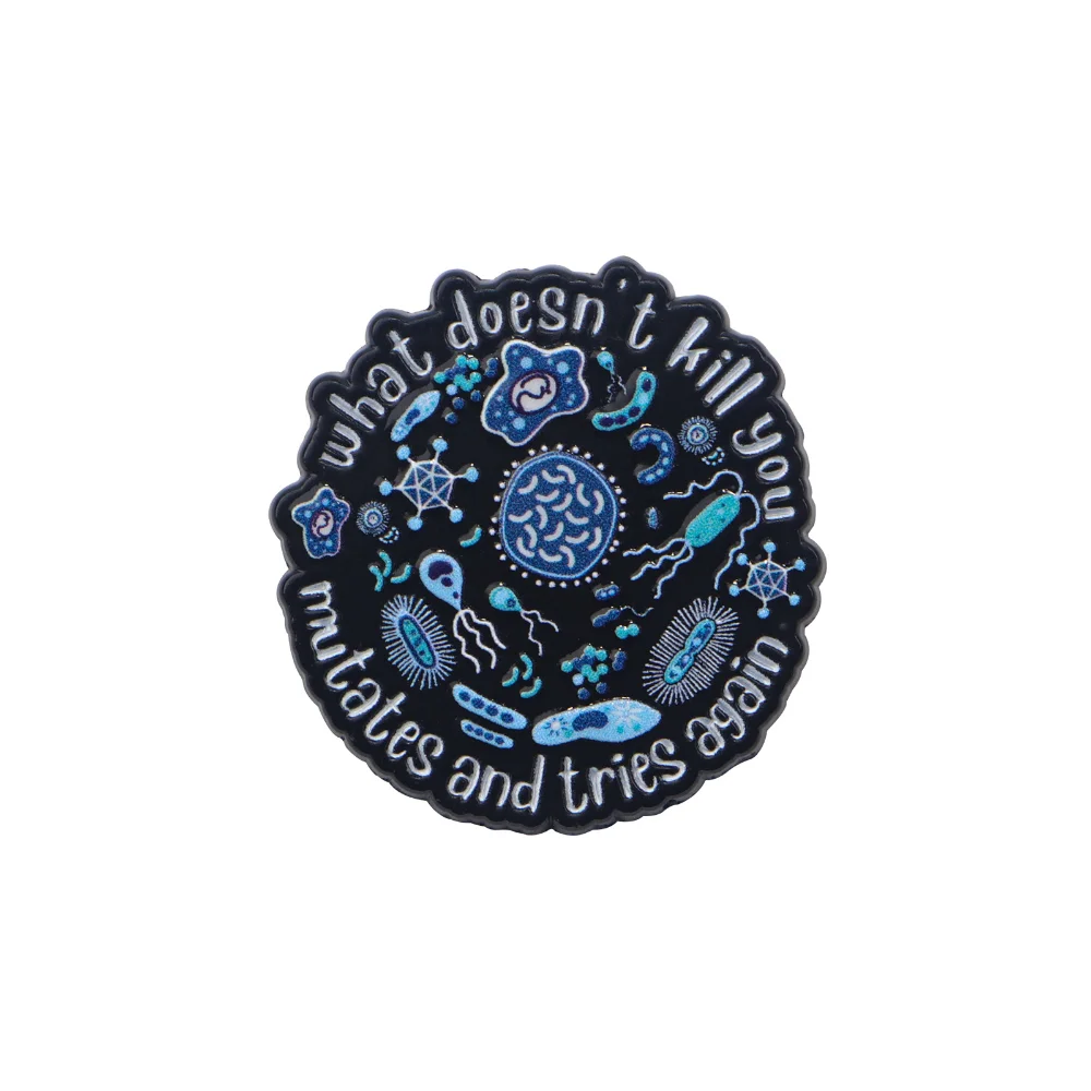 Biological Party's Cold Humor Is Ecstatic Pins Microbial Quirky Meme Brooch Science-to-Fun Badge Personalized Accessories Pin