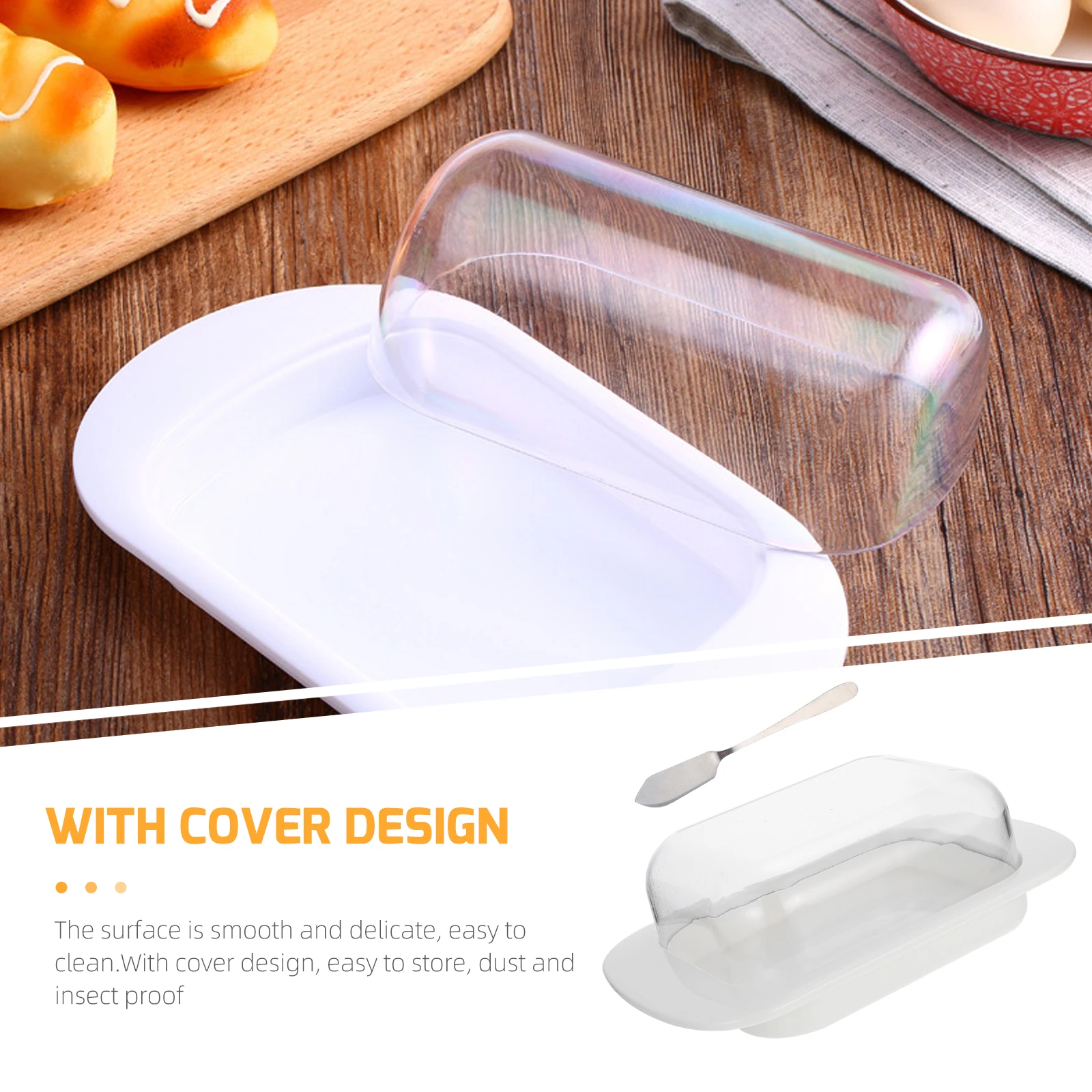 Crisper Butter Container for Counter Bread Holder Decorative Storage Keeper Tray