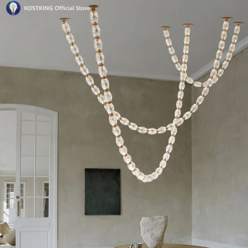 Gold Silver Diamond Ring Dimmable LED 2026 Staircase High Ceiling Chandelier Pendant Light Hanging Lamps Lustre For Living Room