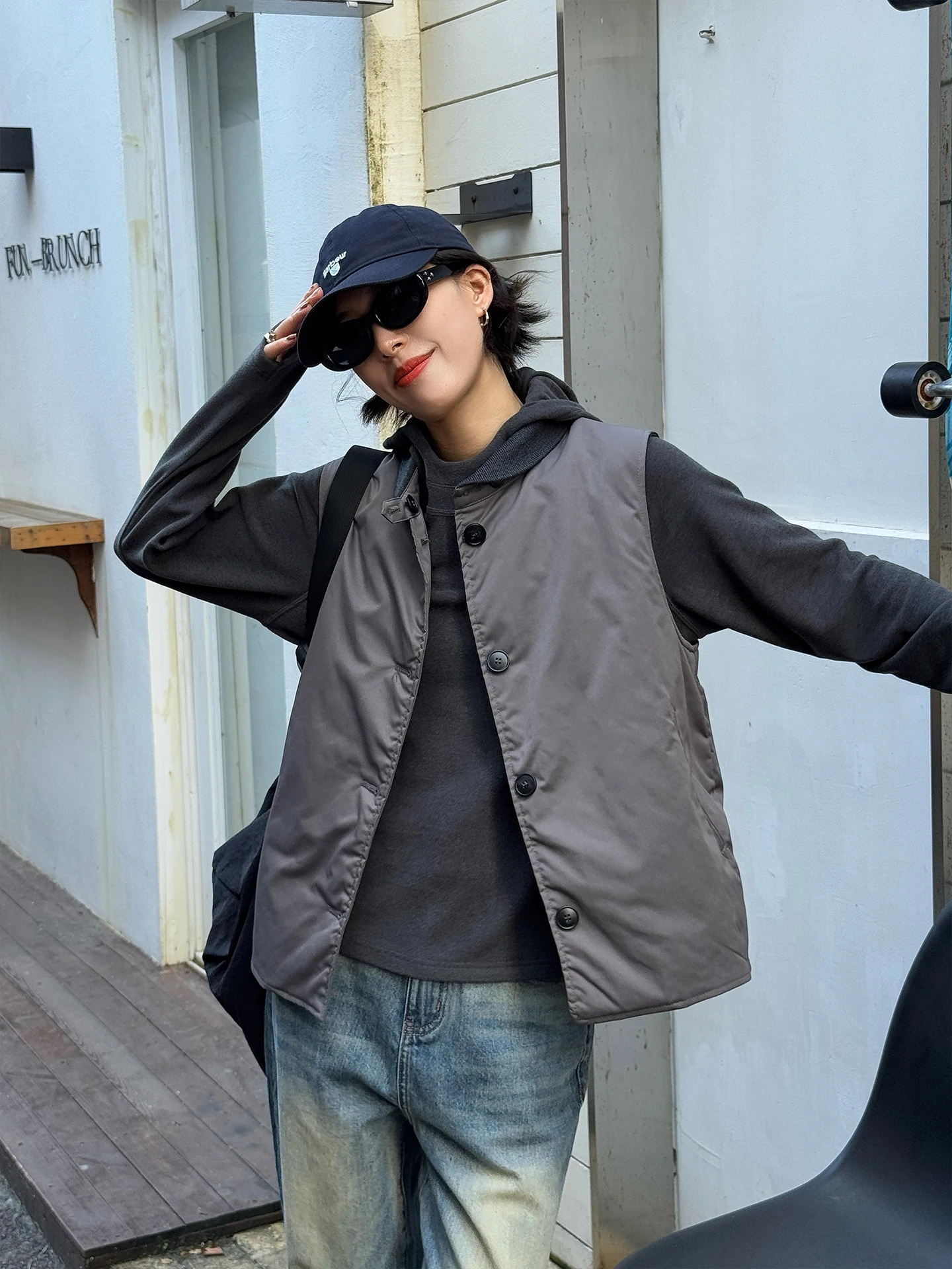 

Жилет Langqing с воротником-стойкой, женская верхняя одежда, новинка ранней весны 2026, теплый жилет из искусственного шелка и хлопка с наплечниками