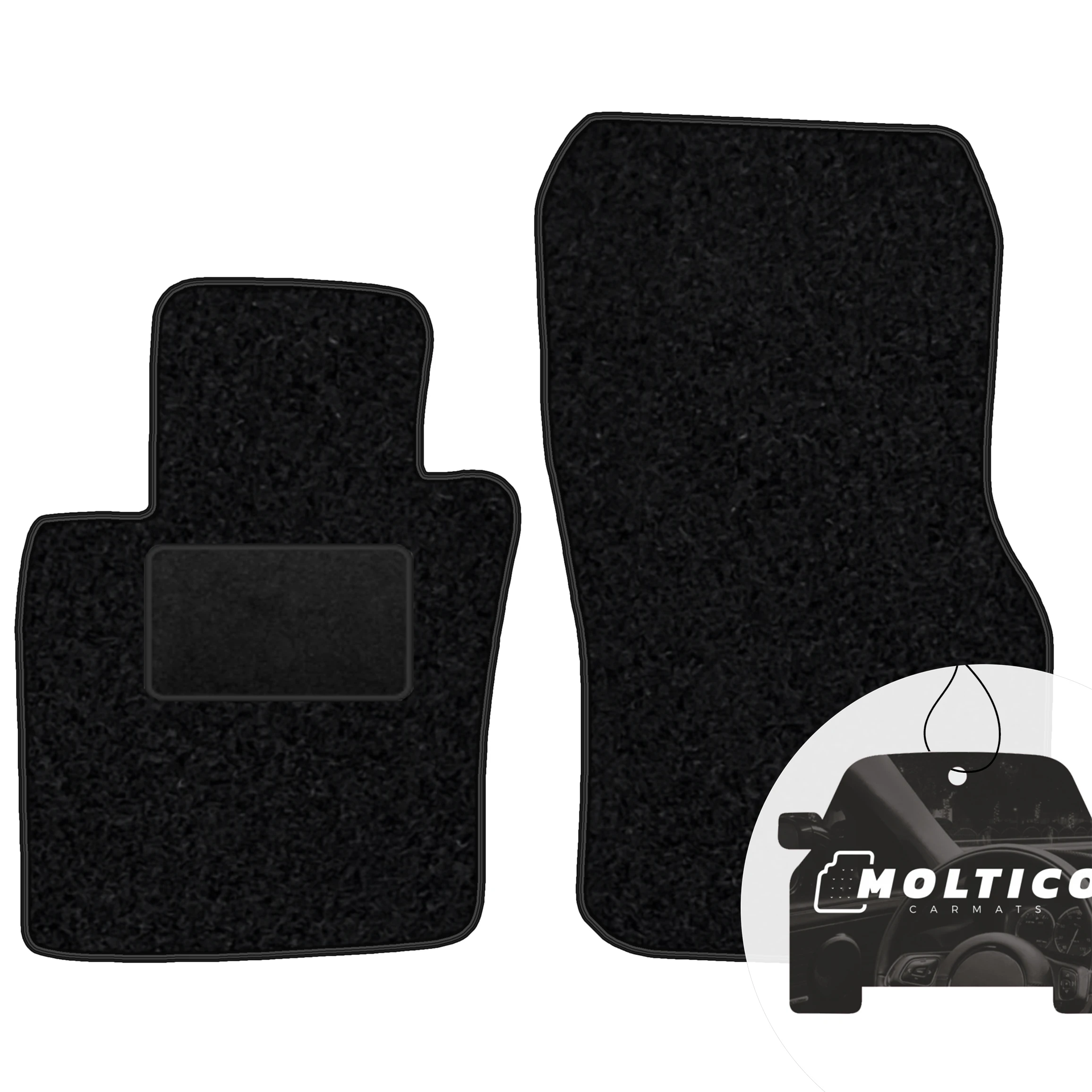 Vloermatten van velours – zwarte randen – compatibel met: BMW Mini Cooper F56 2013–2023