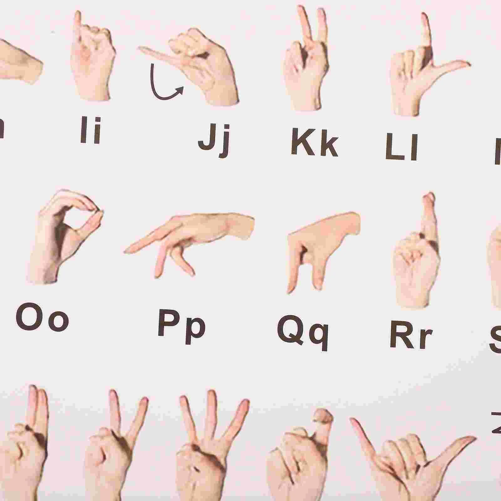 8 Sheets Alphabet Wall Decors Signs Language Poster Gesture Hanging Posters Letter