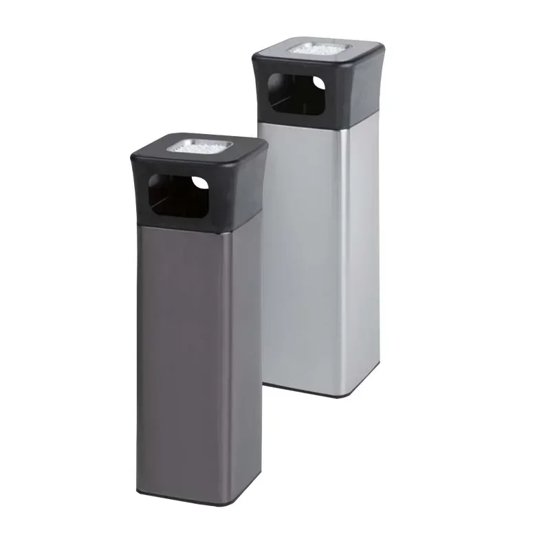 Public open seat trash can