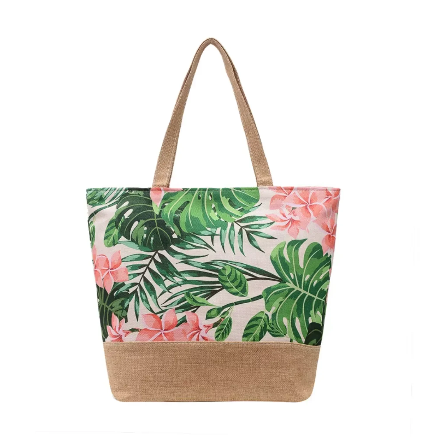 

Floral Printed Canvas Tote Bags Ladies Big Shoulder Casual Women's Beach For Shopping