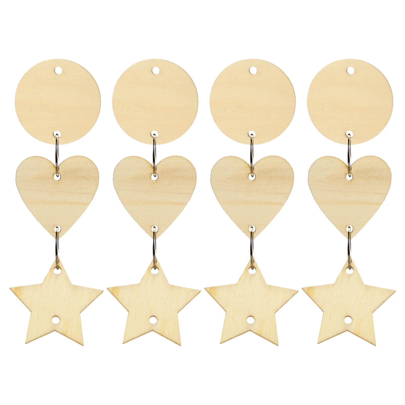 240 Pcs Pendant Wooden Hang Tag Crafts Decorative Slices Chips Slabs Heart Tags Baby